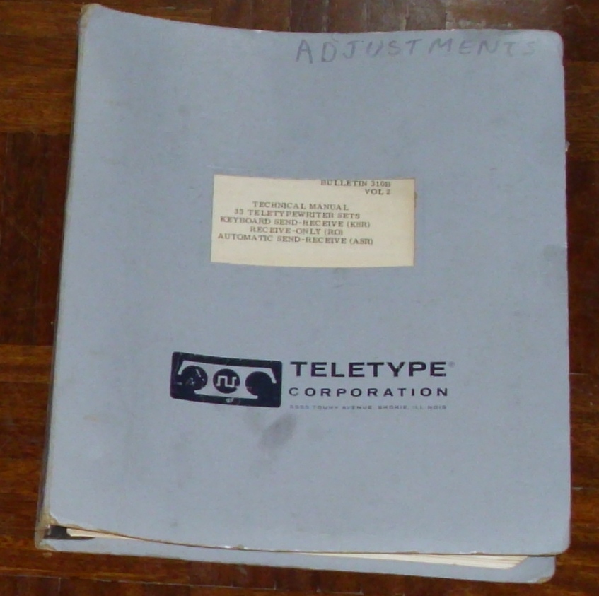 MANUAL Teletype 33 (adjustments)
